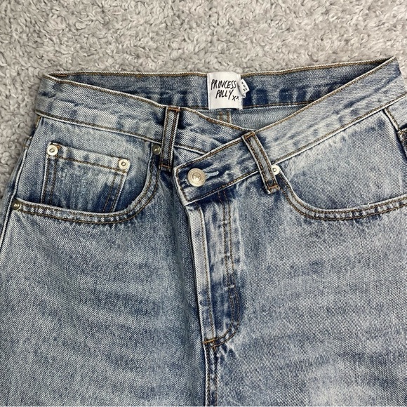 Princess Polly Jeans Womens 0 High Rise Casual Light Acid Wash Denim Grunge - Picture 2 of 6